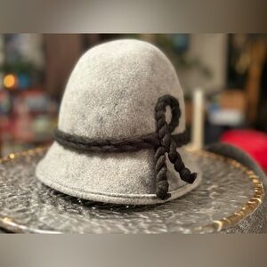 Original Faustmann Vintage Wool Felt Alpine Hat • Gray & Black • Old Money • EUC